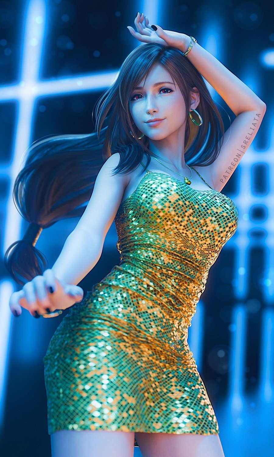 《最终幻想7》蒂法新3D美图 穿GTA6女主服装更性感迷人