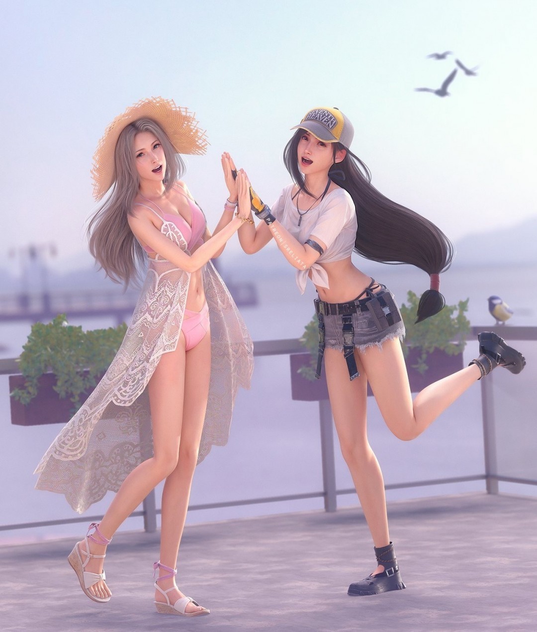 《最终幻想7》蒂法新3D美图 穿GTA6女主服装更性感迷人